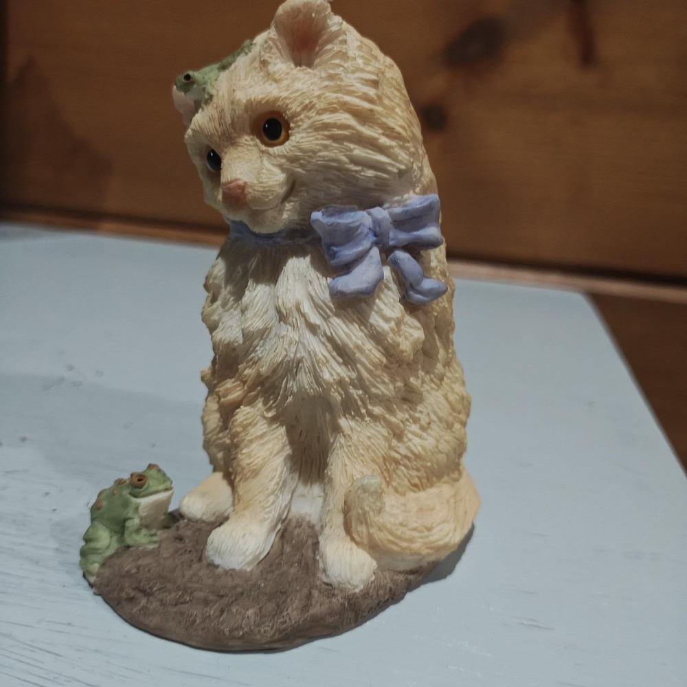 Vintage 1998 Stone Critters Persian Cat and Toad Kitty‎ 4" New in Box H2